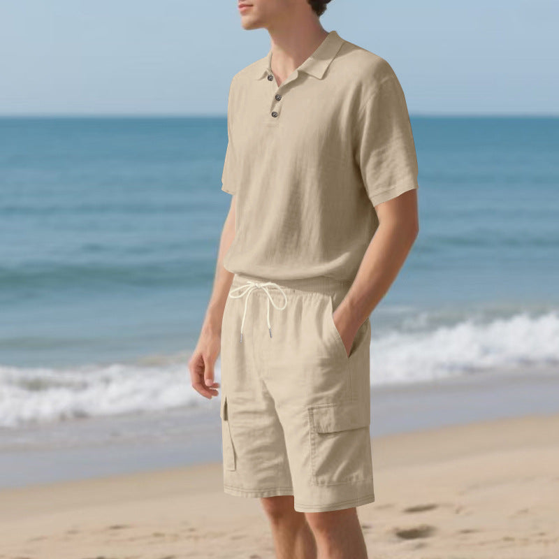 Herren Poloshirt und Badeshorts mit praktischen Taschen Aliams