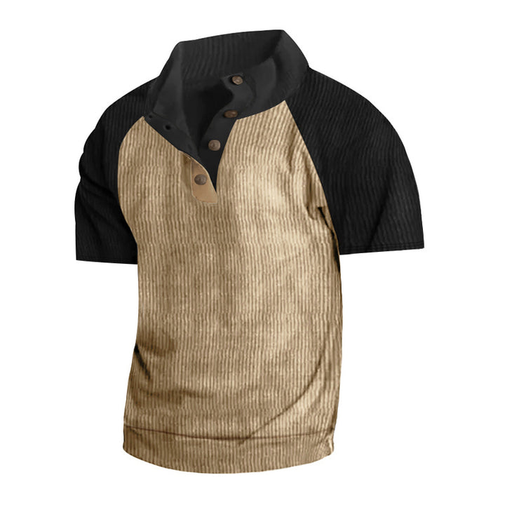 Herren Kurzarm-Henley-Shirt mit modernem Strukturdesign Aliams