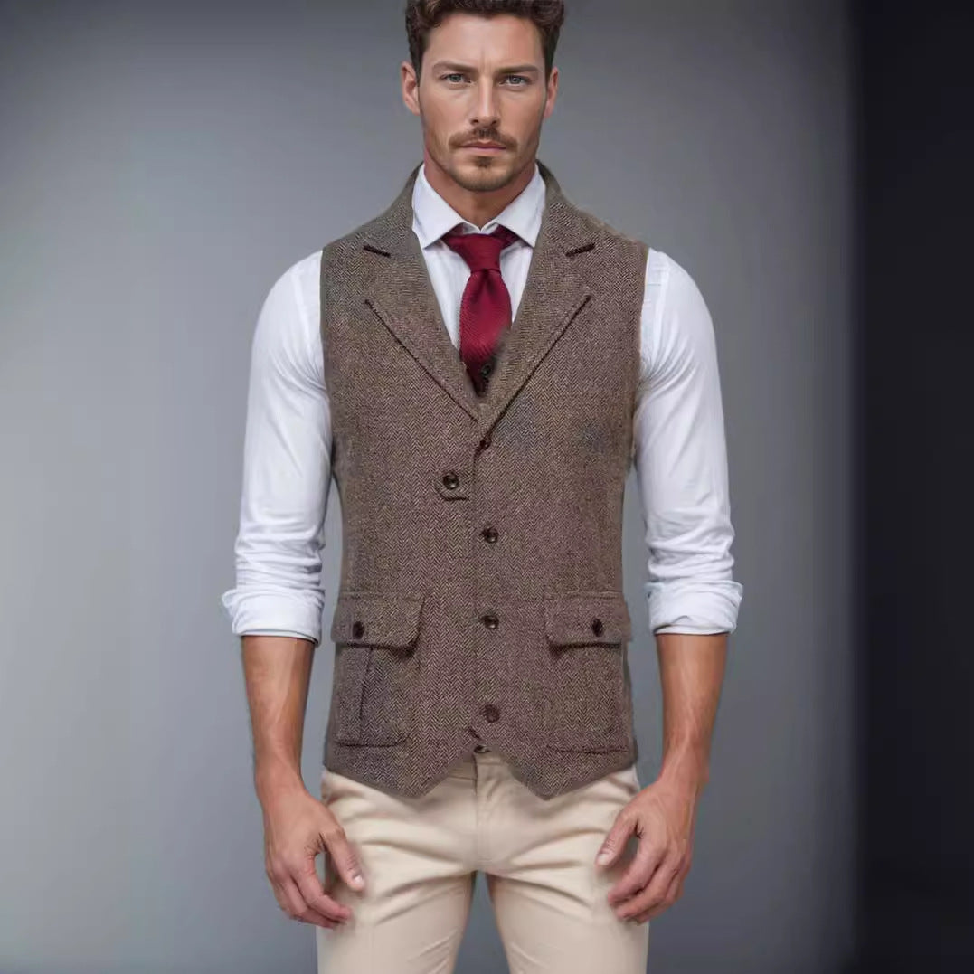Herren Weste im klassischen Herringbone-Design Aliams