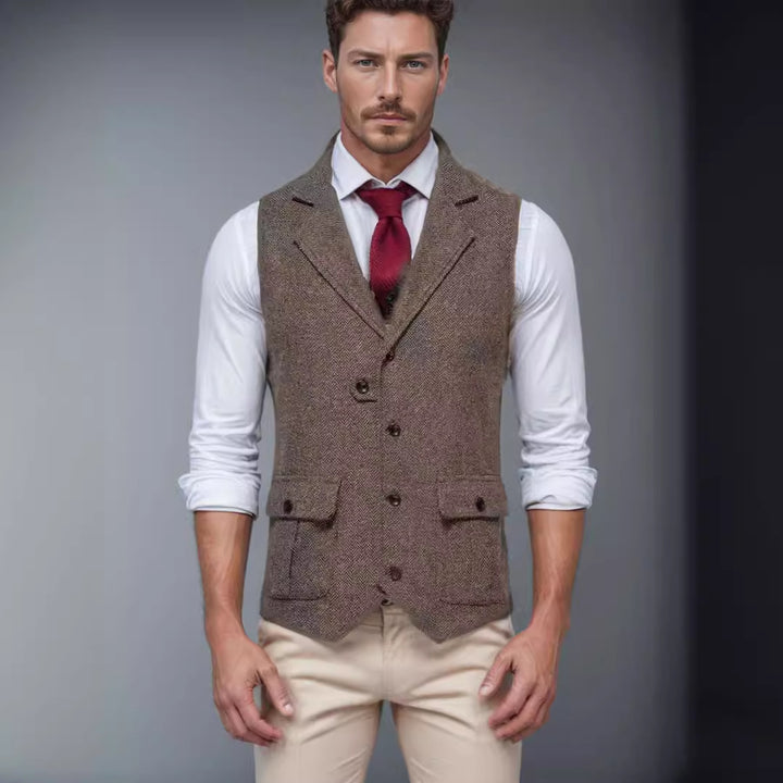 Herren Weste im klassischen Herringbone-Design Aliams