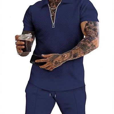 Herren sportliches Oberteil und Shorts Set mit strukturiertem Design Aliams