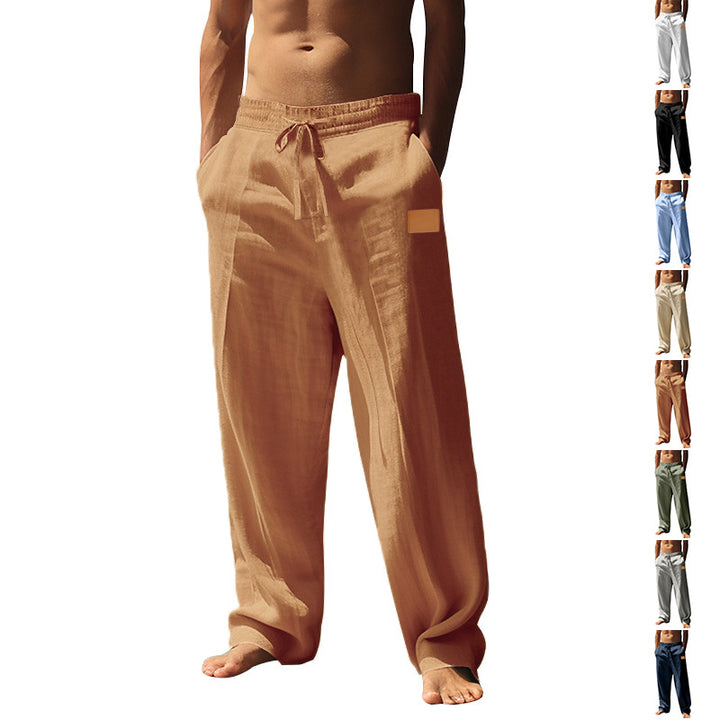 Herren Komfortable Leinen-Shorts mit elastischem Bund und praktischen Seitentaschen Aliams