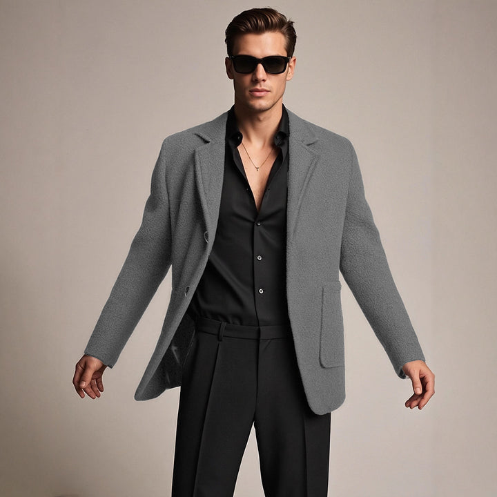 Herren eleganter strukturierter Blazer mit praktischen Taschen Aliams
