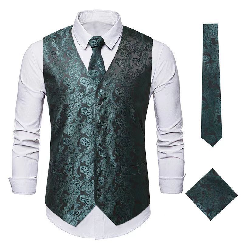Herren elegante Weste mit Paisley-Muster Aliams