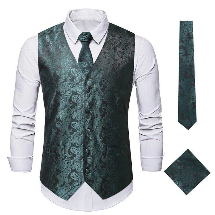 Herren elegante Weste mit Paisley-Muster Aliams