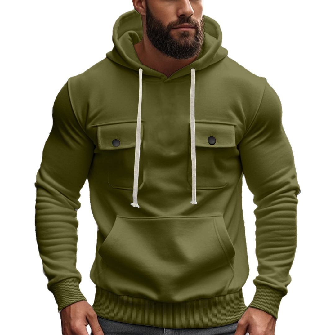 Herren Kapuzenpullover mit modernen Taschen und elastischen Bündchen Aliams
