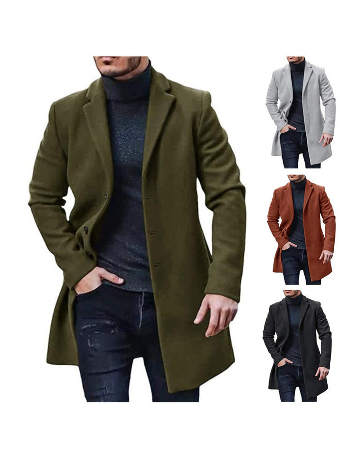 Herren eleganter Wollmantel mit schmalem Schnitt Aliams