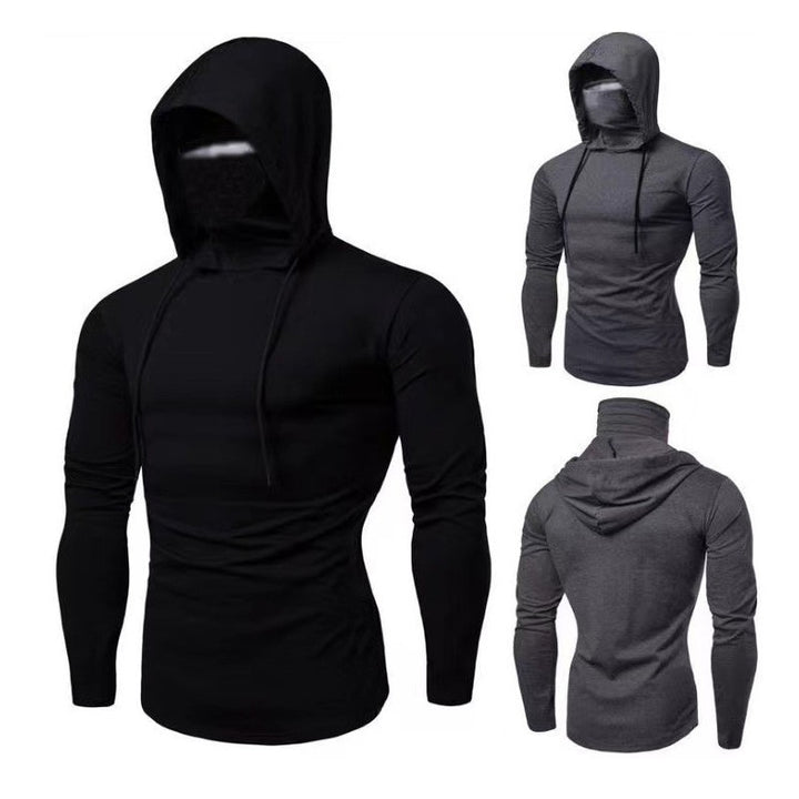 Herren Kapuzenshirt mit integriertem Gesichtsschutz und modischem Design Aliams