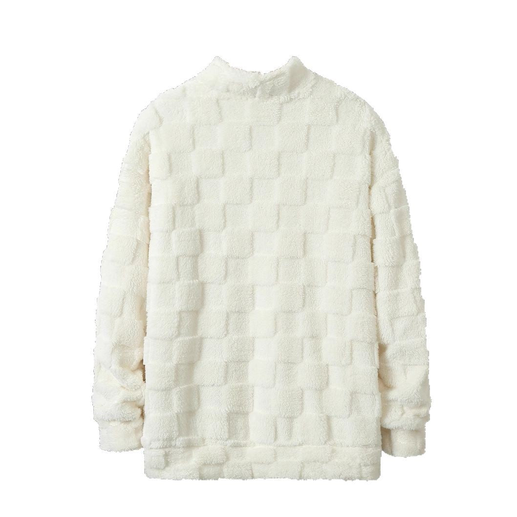 Herren Fleece-Pullover mit durchgehendem Reißverschluss und strukturiertem Design Aliams