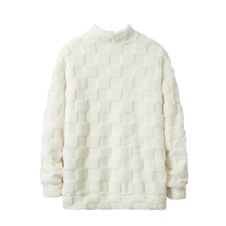 Herren Fleece-Pullover mit durchgehendem Reißverschluss und strukturiertem Design Aliams