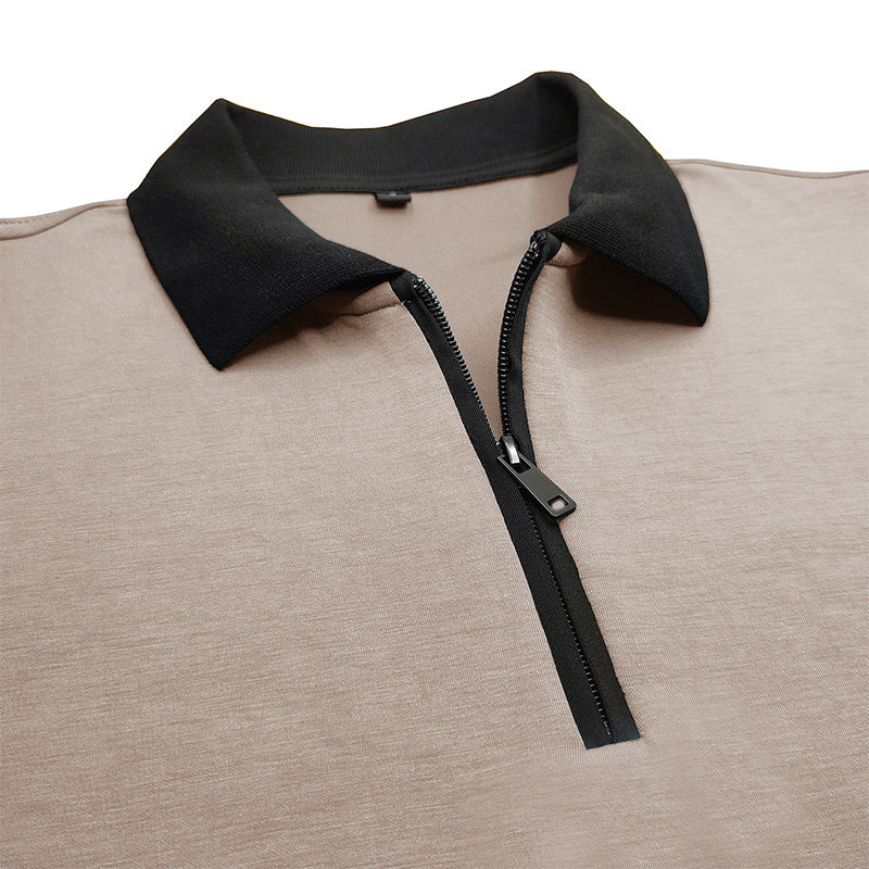 Herren sportliches Langarmshirt mit Reißverschluss Aliams