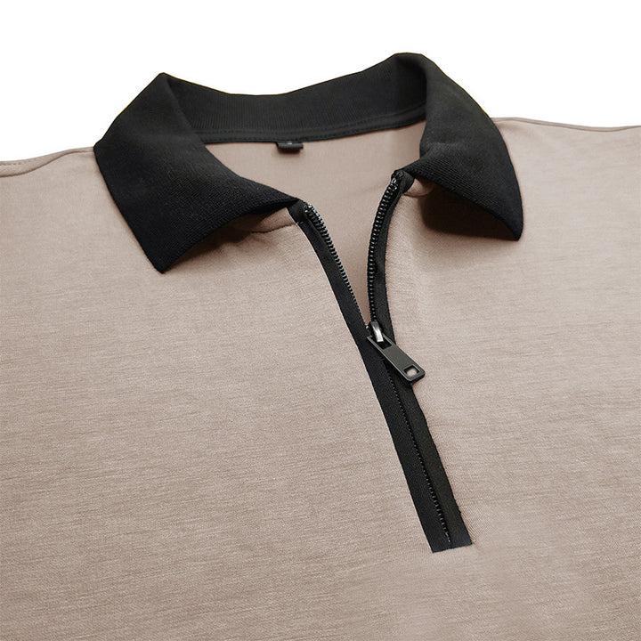 Herren sportliches Langarmshirt mit Reißverschluss Aliams