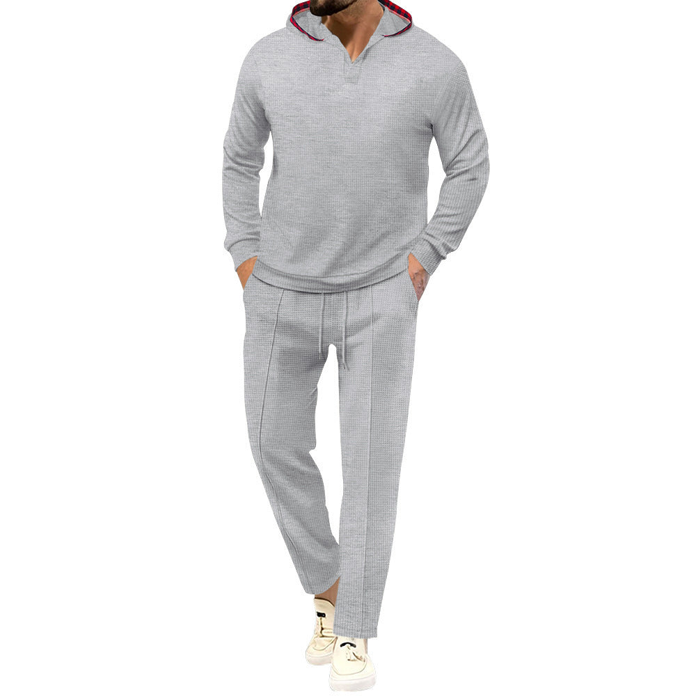 Herren bequeme Waffelstruktur Freizeitanzug Aliams