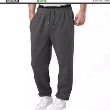 Herren bequeme Jogginghose mit elastischem Bund und seitlichen Taschen Aliams