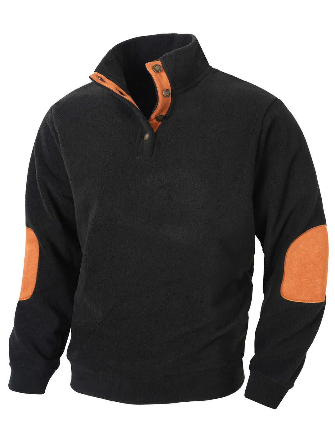 Herren Fleece Pullover mit modischem Stehkragen und Kontrastdetails Aliams