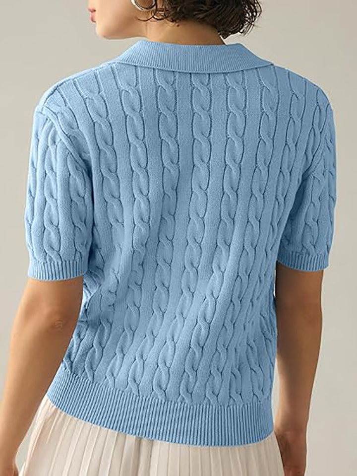 Aliams | Polo-Kragen Twist Strickpullover