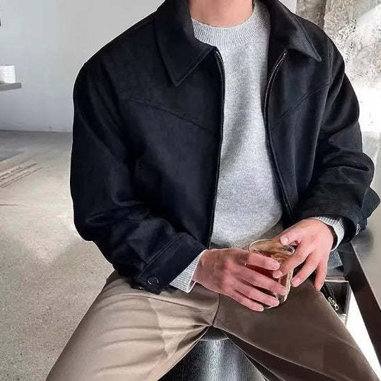 Herren Fleecejacke mit hohem Kragen und praktischem Reißverschluss Aliams