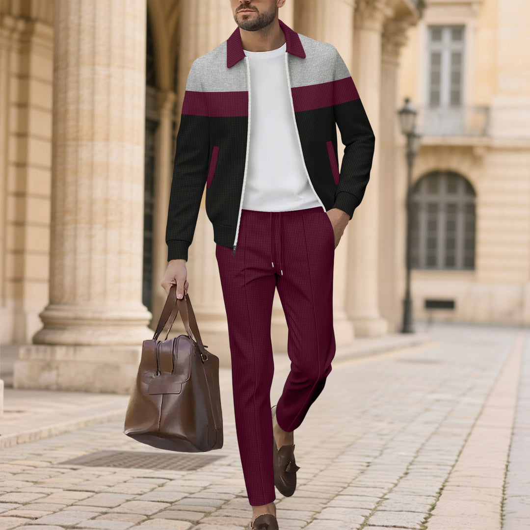 Herren Sportliches Ensemble aus atmungsaktivem Material mit gestepptem Design Aliams