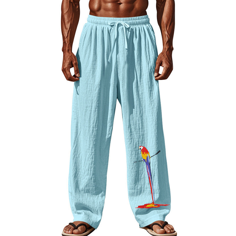 Herren Jackenähnliche Strandhose mit elastischem Bund und lebendigem Motiv Aliams