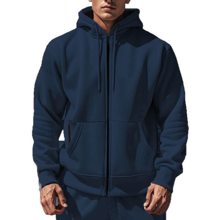 Herren funktionale Kapuzenjacke mit hochschließendem Reißverschluss und praktischen Taschen Aliams