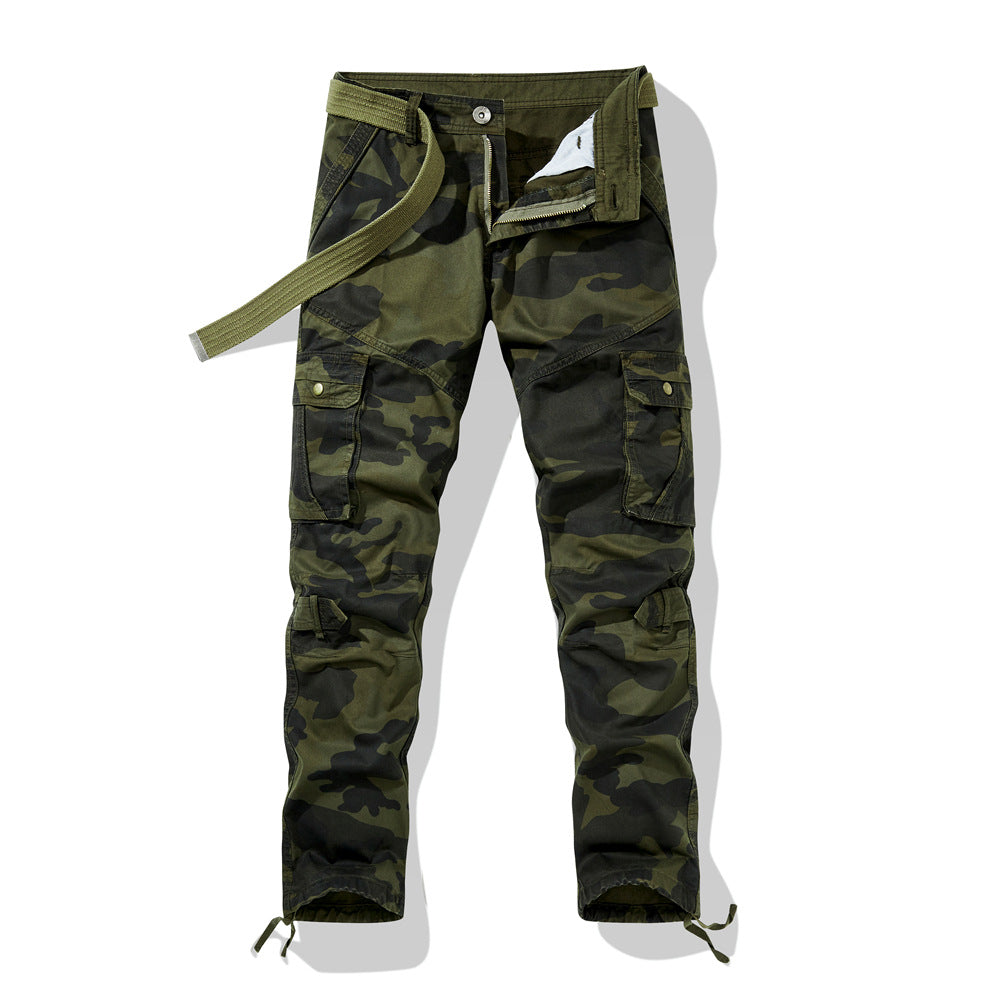 Herren Camouflage Cargo-Hose mit verstellbarem Gürtel und praktischen Taschen Aliams