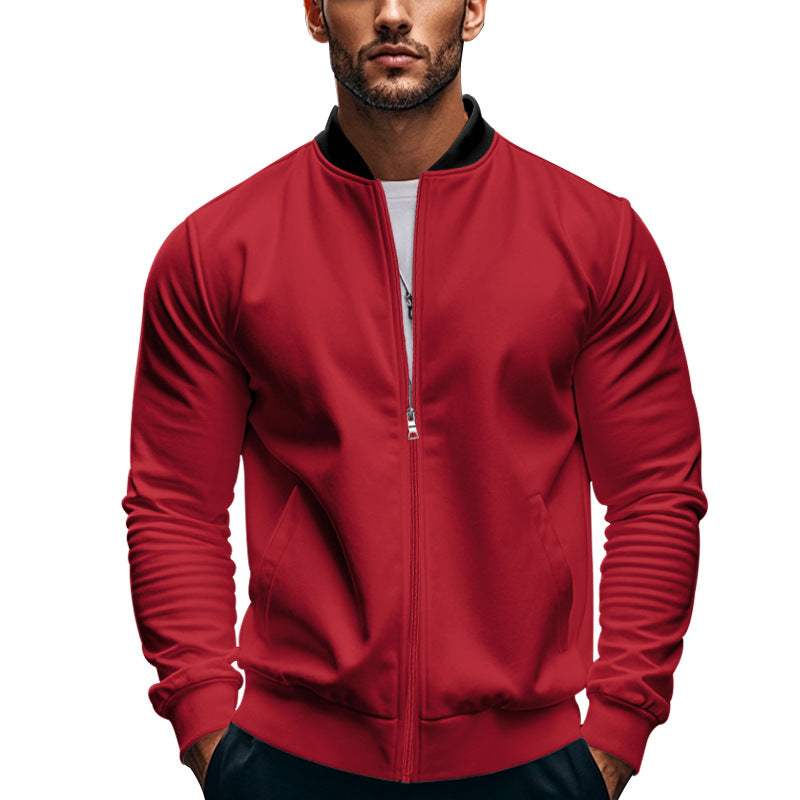 Herren sportliche Jacke mit hohem Kragen und seitlichen Eingrifftaschen Aliams