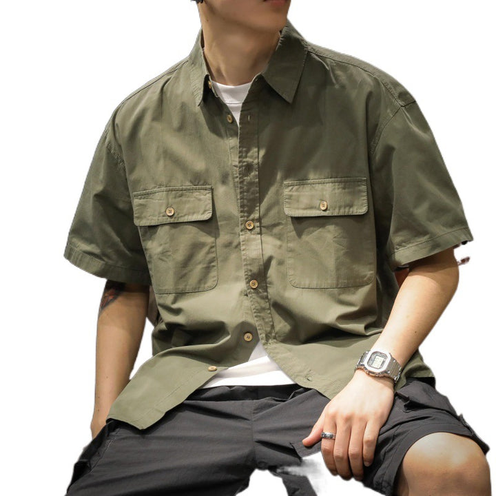 Herren Kurzarm-Hemd mit praktischen Brusttaschen Aliams