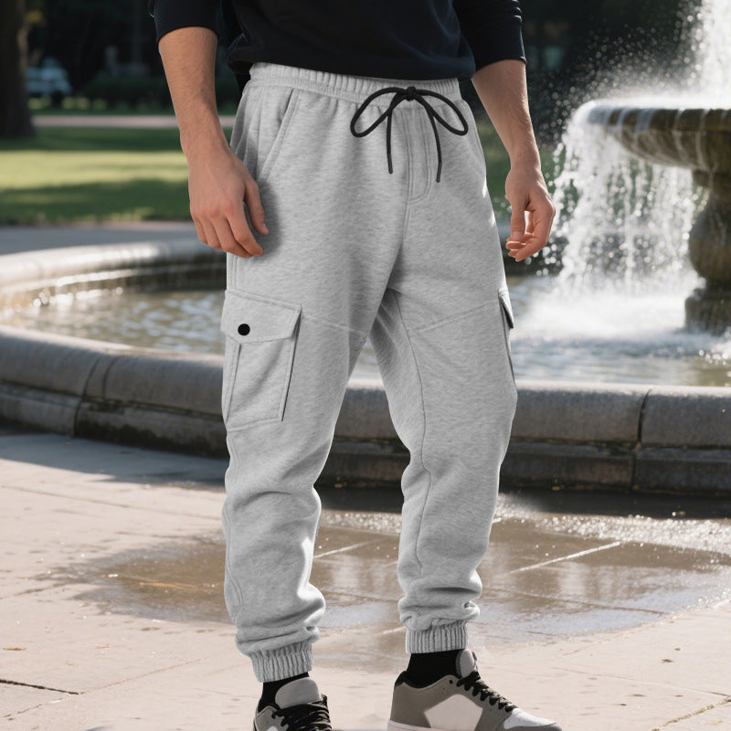 Herren Cargo-Jogginghose mit seitlichen Taschen und elastischem Bund Aliams
