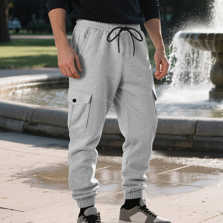 Herren Cargo-Jogginghose mit seitlichen Taschen und elastischem Bund Aliams