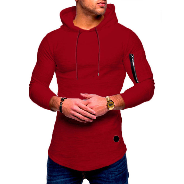 Herren Kapuzenpullover mit asymmetrischem Schnitt und Reißverschlusstasche Aliams