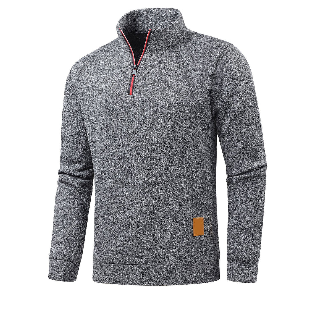 Herren Hochkragen Fleece-Pullover mit Reißverschluss Aliams