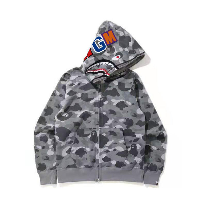 Herren Kapuzenjacke mit einzigartigem Camouflage-Design und einem auffälligen Reißverschluss Aliams