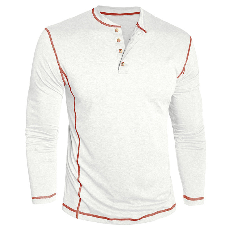 Herren Elegantes Langarmshirt mit Knopfleiste Aliams