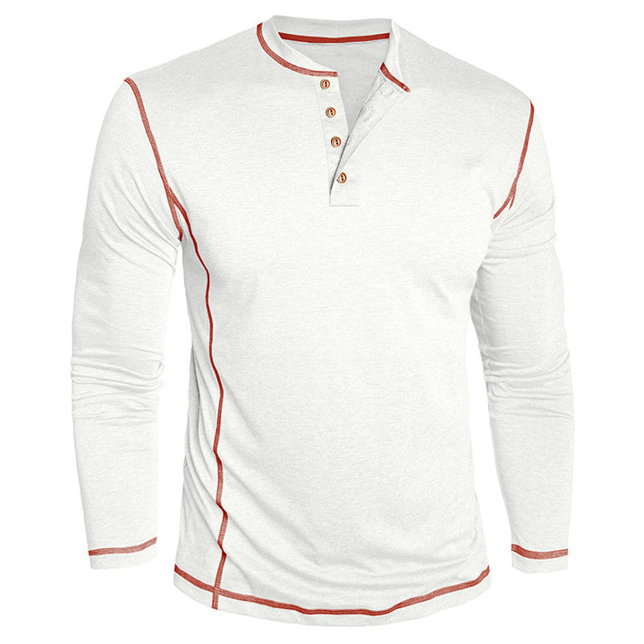 Herren Elegantes Langarmshirt mit Knopfleiste Aliams