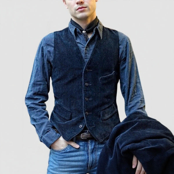 Herren elegante Weste aus Feincord Aliams