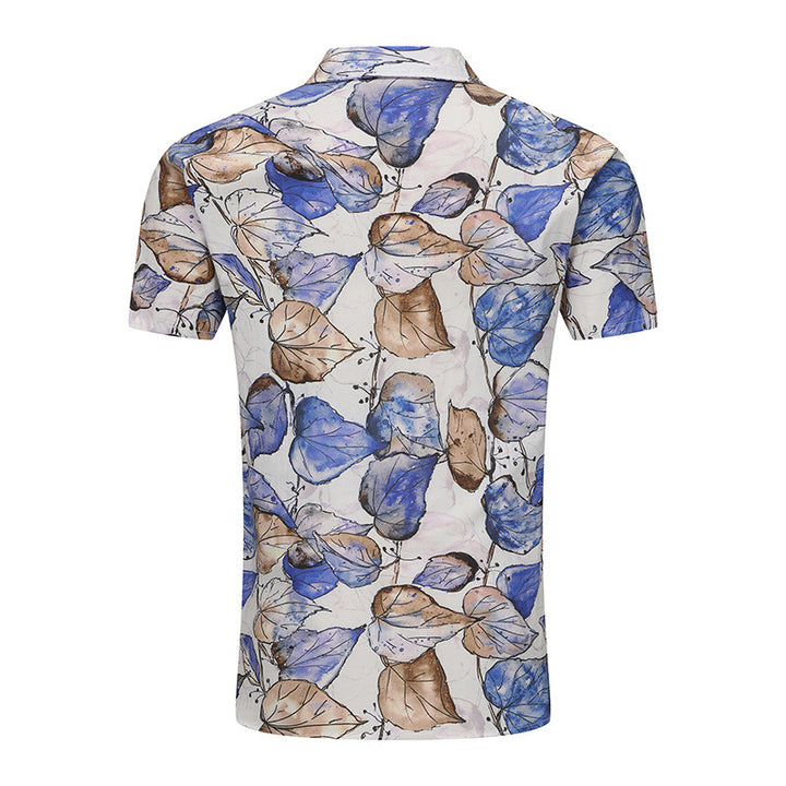 Herren Kurzarm-Hemd mit floralem Design und modischen Details Aliams