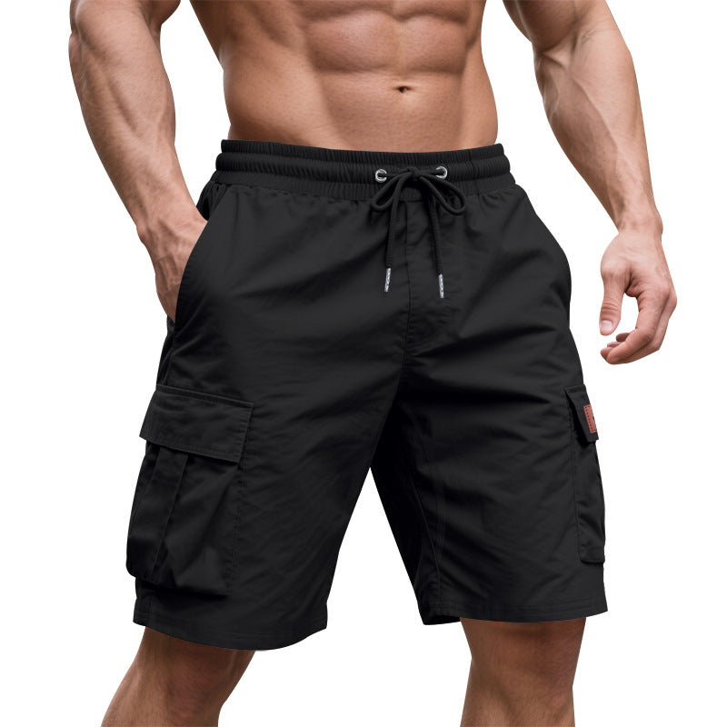 Herren Cargo-Shorts mit mehreren praktischen Taschen und elastischem Bund Aliams