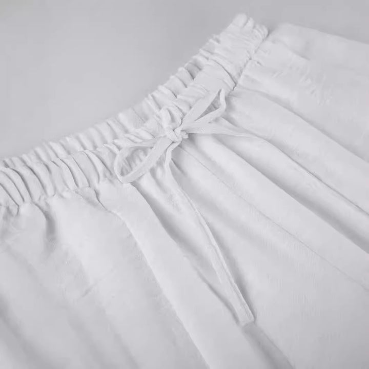 Damen Elegante und luftige Lounge-Hose mit elastischem Bund und seitlichen Taschen Aliams