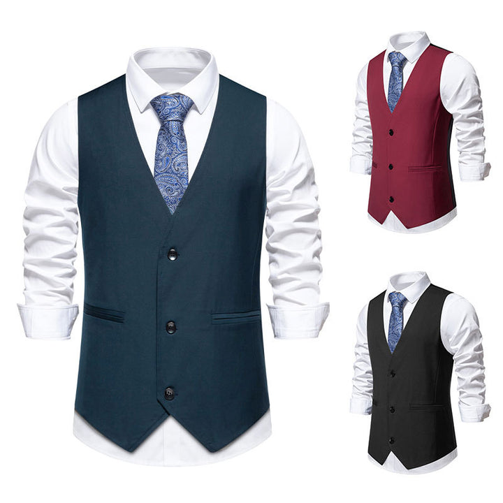Herren elegante Anzugweste mit modernem Schnitt und praktischen Taschen Aliams