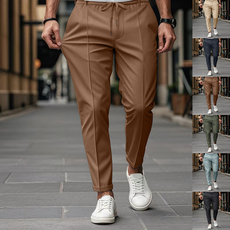 Herren elegante Freizeithose mit praktischen Taschen und elastischem Bund Aliams