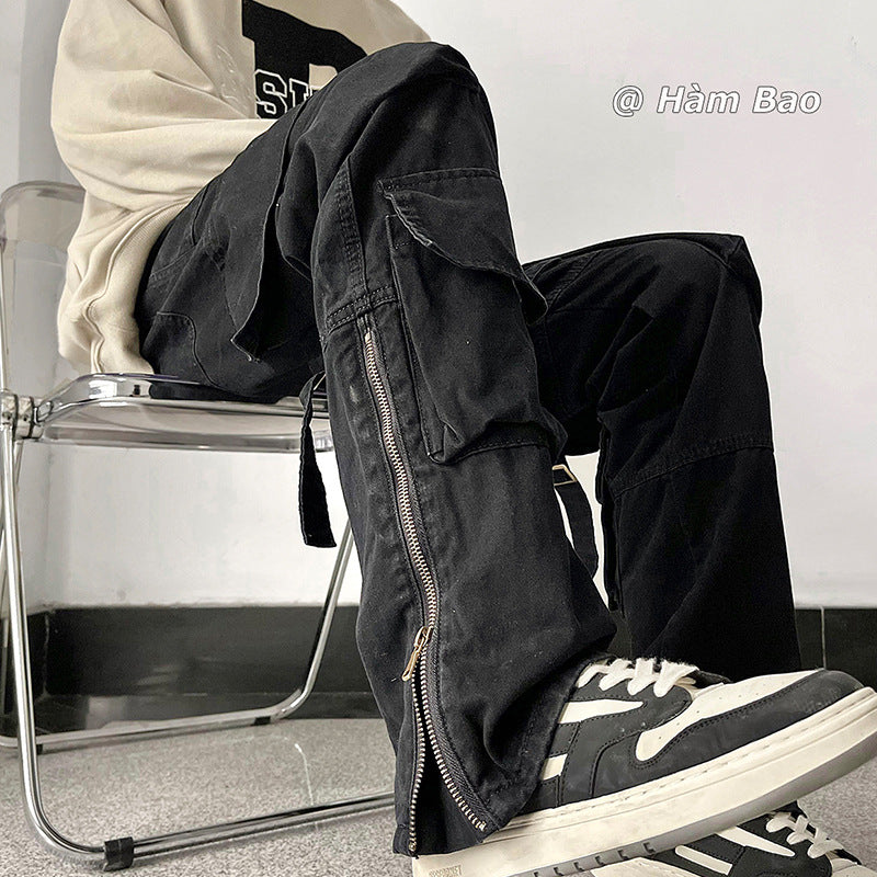 Herren Cargo-Hose mit modernen Zip-Elementen und multifunktionalen Taschen Aliams