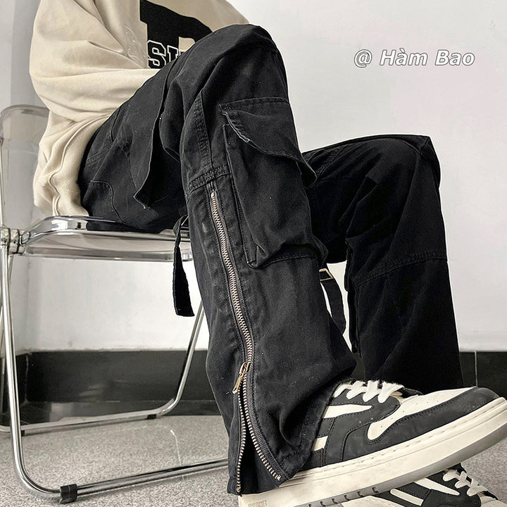 Herren Cargo-Hose mit modernen Zip-Elementen und multifunktionalen Taschen Aliams