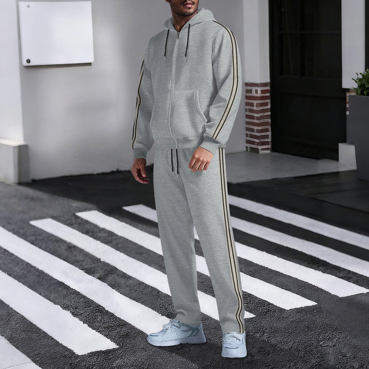 Herren sportlicher Kapuzenanzug mit seitlichen Streifen Aliams