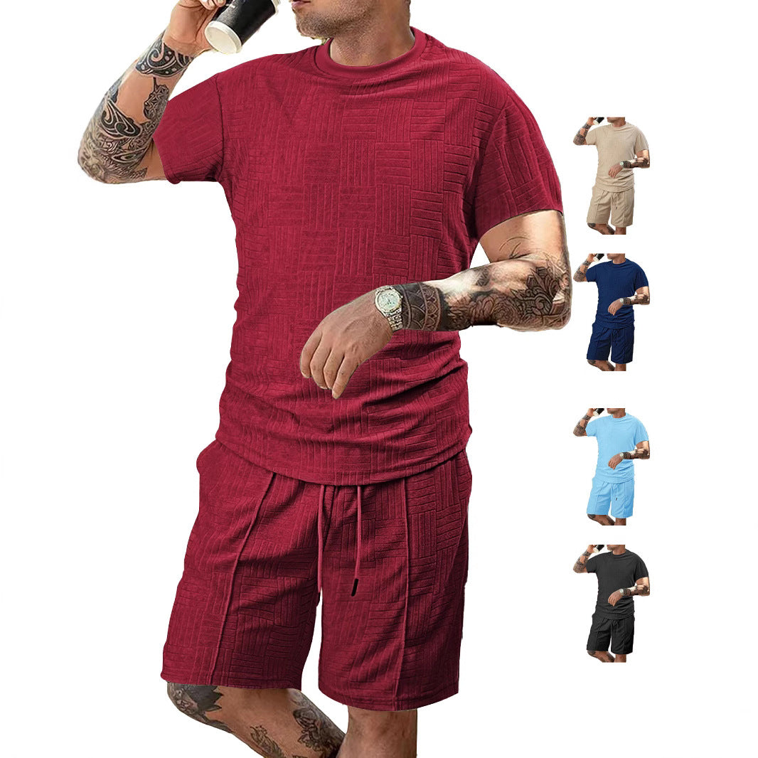 Herren Sport-Outfit mit atmungsaktivem Kurzarmshirt und Shorts Aliams