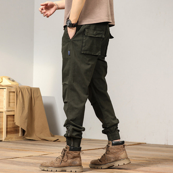 Herren Cargohose mit elastischem Bund und praktischen Mehrzwecktaschen Aliams