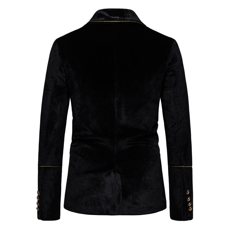 Herren elegantes Samtanzugset mit glänzendem Finish und modernem Schnitt Aliams