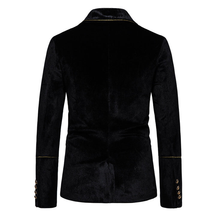 Herren elegantes Samtanzugset mit glänzendem Finish und modernem Schnitt Aliams