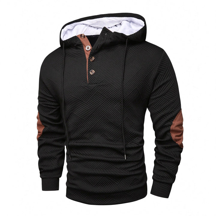 Herren Sportlicher Kapuzenpullover mit einzigartigem Strukturdesign und modischen Akzenten Aliams