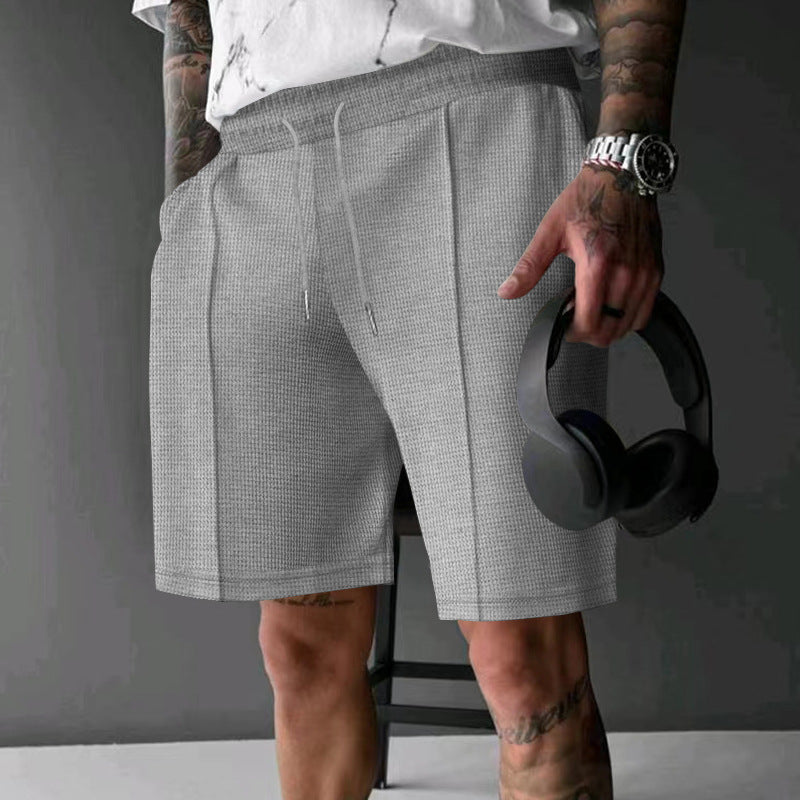 Herren atmungsaktive Fitness-Shorts mit elastischem Bund und Seitentaschen Aliams