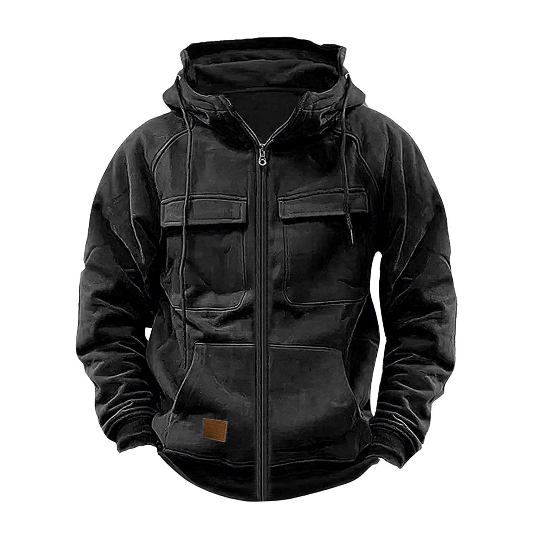 Herren Utility-Hoodie mit praktischen Taschen und Reißverschluss Aliams